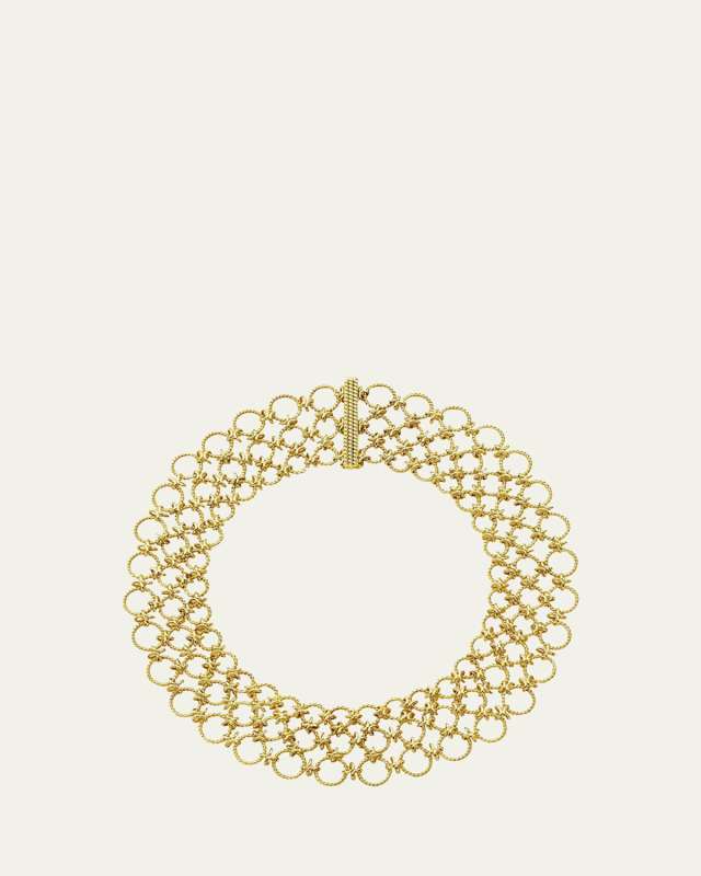 18K Yellow Gold Lace Necklace